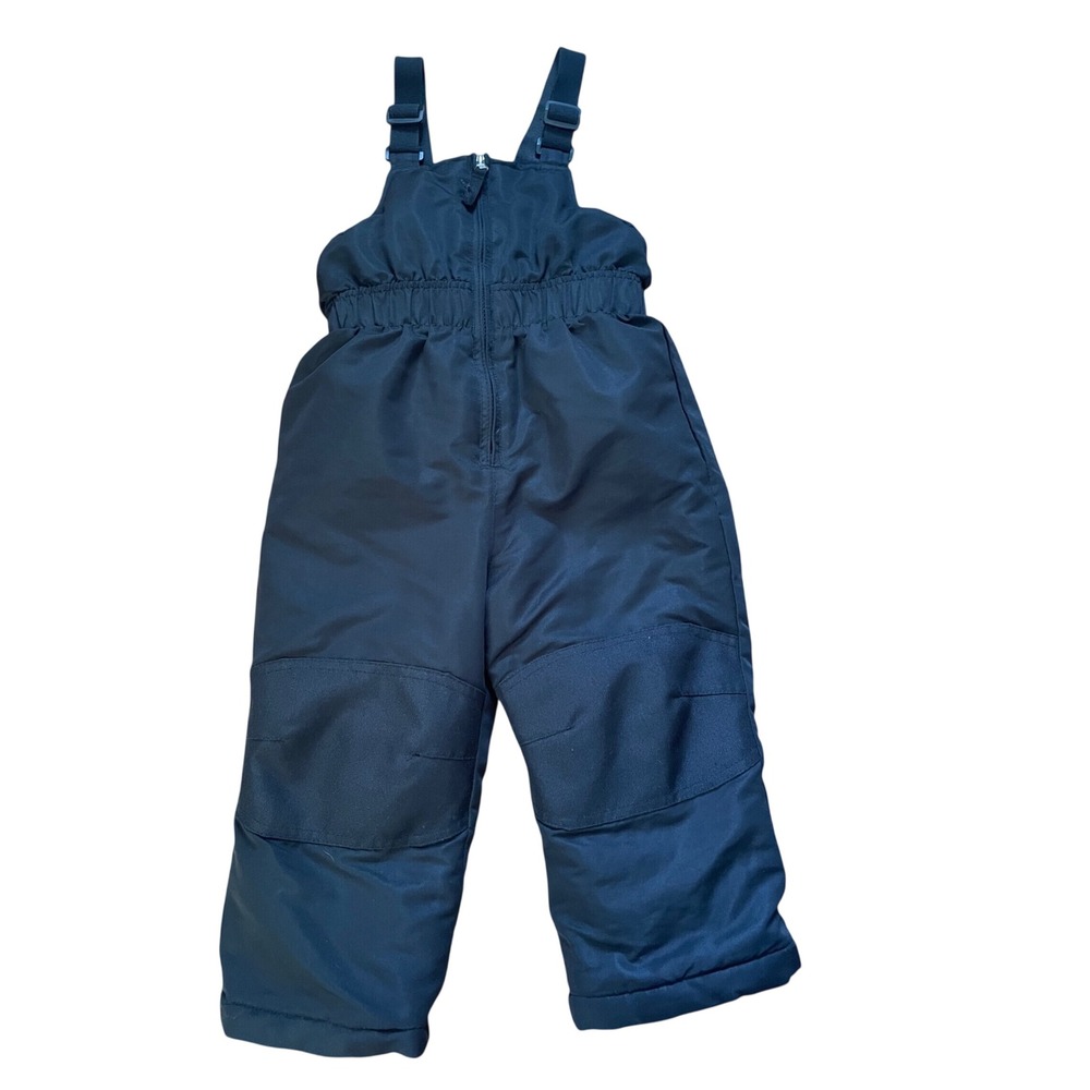 Wonder Nation Toddler Boys Black Soot Insulated Snow Bibs Size 3T WTB38999